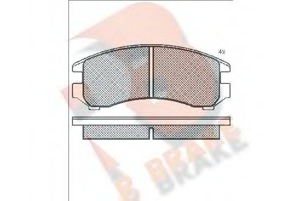 R BRAKE RB0810204 Комплект тормозных колодок, дисковый тормоз