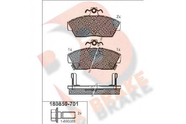 R BRAKE RB0859701 Комплект тормозных колодок, дисковый тормоз