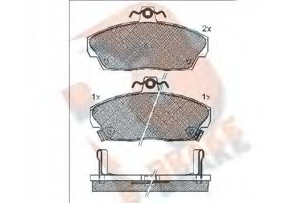 R BRAKE RB0860 Комплект тормозных колодок, дисковый тормоз