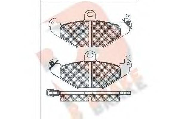 R BRAKE RB0874 Комплект тормозных колодок, дисковый тормоз