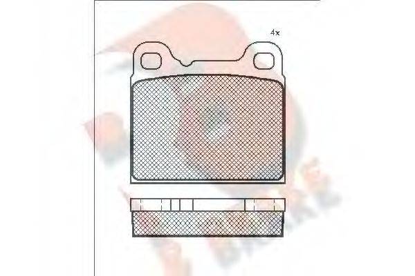 R BRAKE RB0890 Комплект тормозных колодок, дисковый тормоз