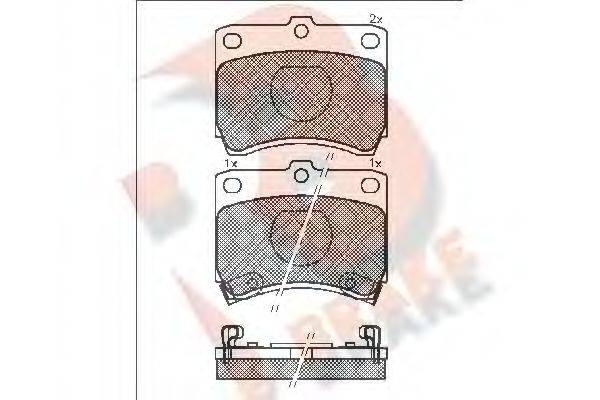 R BRAKE RB0969 Комплект тормозных колодок, дисковый тормоз