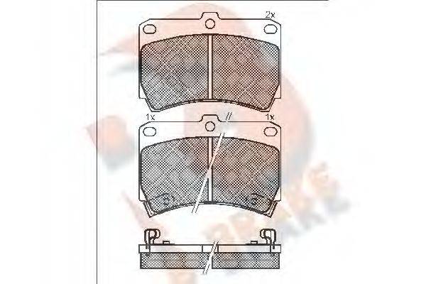 R BRAKE RB0970 Комплект тормозных колодок, дисковый тормоз