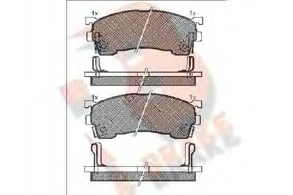 R BRAKE RB0971 Комплект тормозных колодок, дисковый тормоз