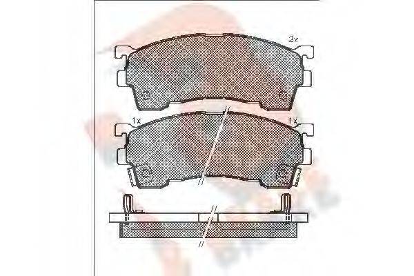 R BRAKE RB0971203 Комплект тормозных колодок, дисковый тормоз