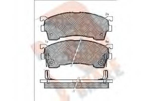 R BRAKE RB0971204 Комплект тормозных колодок, дисковый тормоз