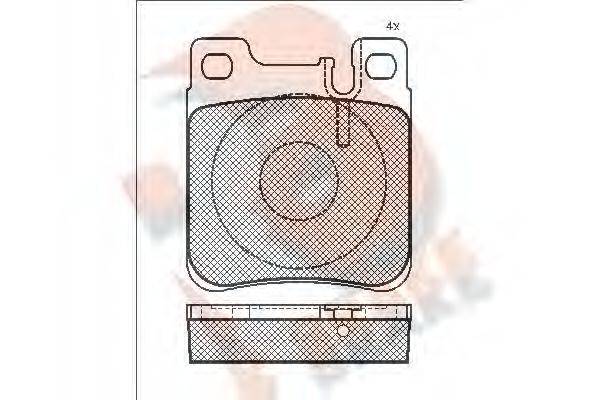 R BRAKE RB0976 Комплект тормозных колодок, дисковый тормоз