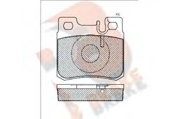 R BRAKE RB0978 Комплект тормозных колодок, дисковый тормоз