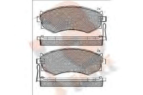 R BRAKE RB0986 Комплект тормозных колодок, дисковый тормоз