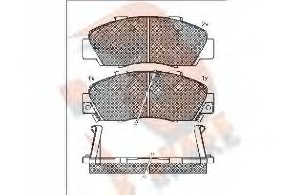 R BRAKE RB1019 Комплект тормозных колодок, дисковый тормоз