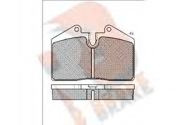 R BRAKE RB1036 Комплект тормозных колодок, дисковый тормоз