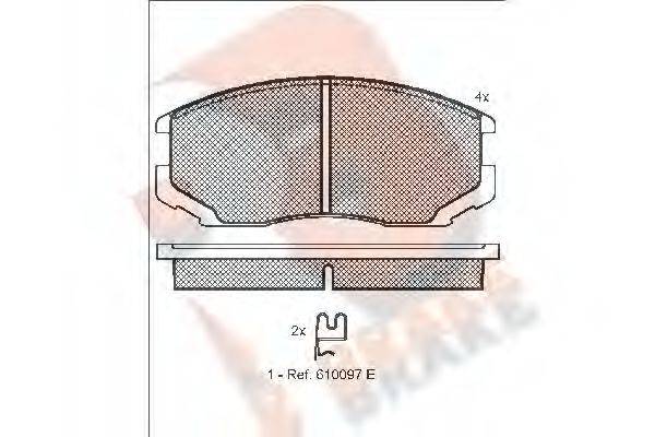 R BRAKE RB1129 Комплект тормозных колодок, дисковый тормоз