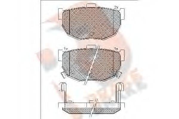 R BRAKE RB1144 Комплект тормозных колодок, дисковый тормоз