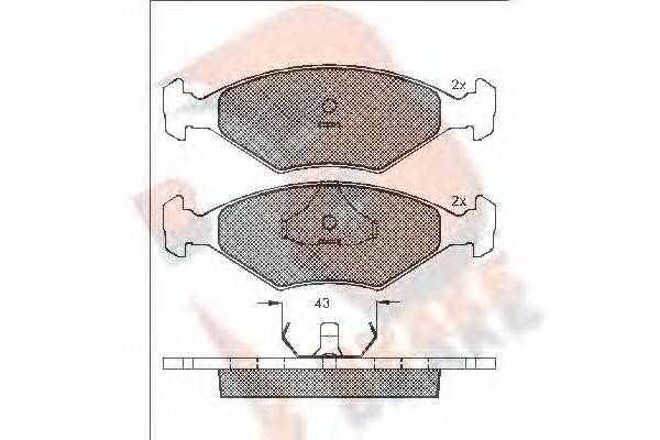 R BRAKE RB1148 Комплект тормозных колодок, дисковый тормоз