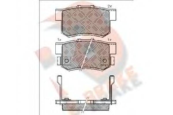 R BRAKE RB1187 Комплект тормозных колодок, дисковый тормоз