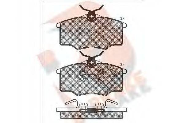 R BRAKE RB1250 Комплект тормозных колодок, дисковый тормоз