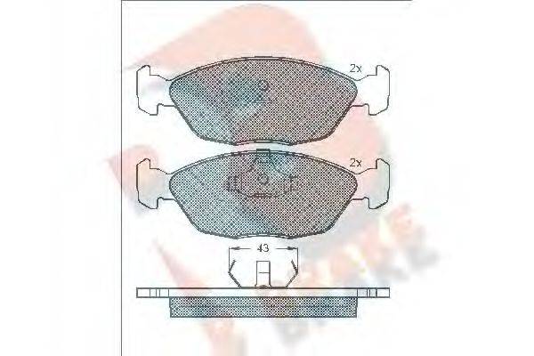 R BRAKE RB1275 Комплект тормозных колодок, дисковый тормоз