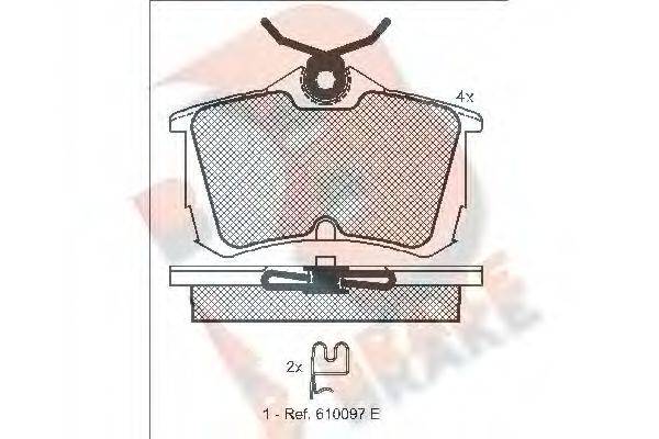 R BRAKE RB1287 Комплект тормозных колодок, дисковый тормоз