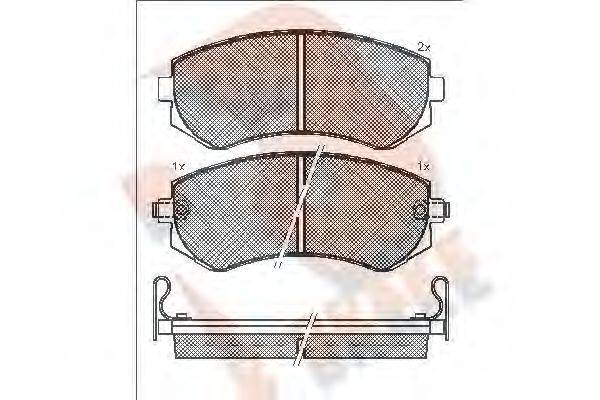 R BRAKE RB1300 Комплект тормозных колодок, дисковый тормоз