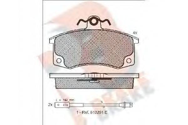 R BRAKE RB1308 Комплект тормозных колодок, дисковый тормоз