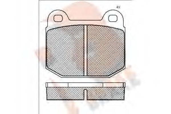 R BRAKE RB1371 Комплект тормозных колодок, дисковый тормоз