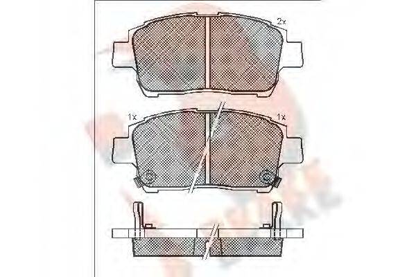 R BRAKE RB1386 Комплект тормозных колодок, дисковый тормоз