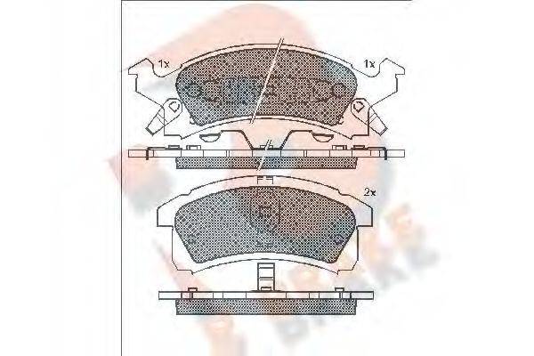 R BRAKE RB1412 Комплект тормозных колодок, дисковый тормоз