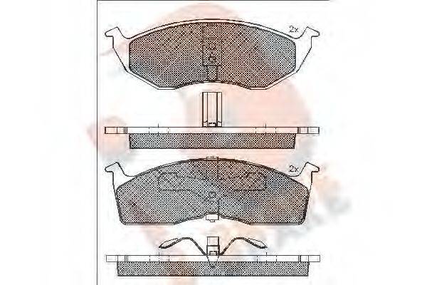 R BRAKE RB1436 Комплект тормозных колодок, дисковый тормоз