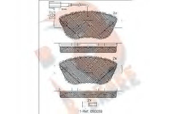 R BRAKE RB1440203 Комплект тормозных колодок, дисковый тормоз