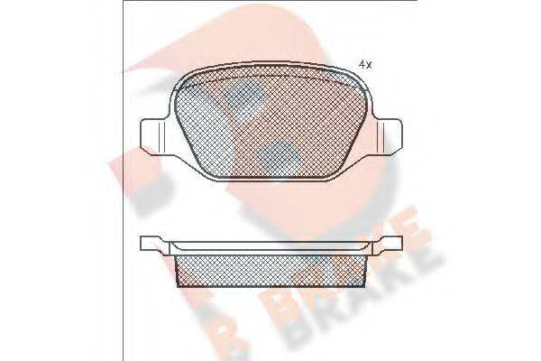 R BRAKE RB1502 Комплект тормозных колодок, дисковый тормоз