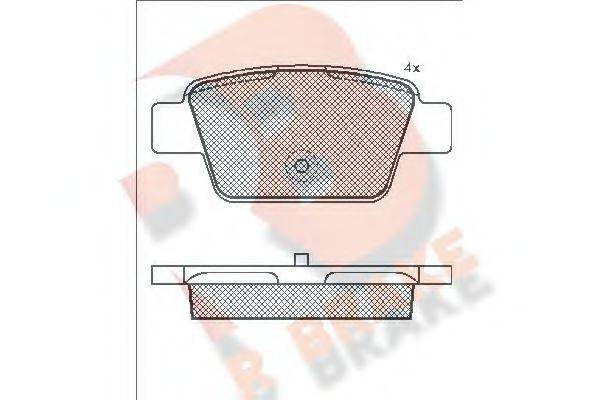 R BRAKE RB1503 Комплект тормозных колодок, дисковый тормоз