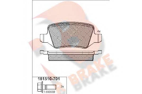 R BRAKE RB1510701 Комплект тормозных колодок, дисковый тормоз