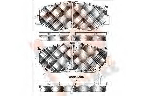 R BRAKE RB1558 Комплект тормозных колодок, дисковый тормоз