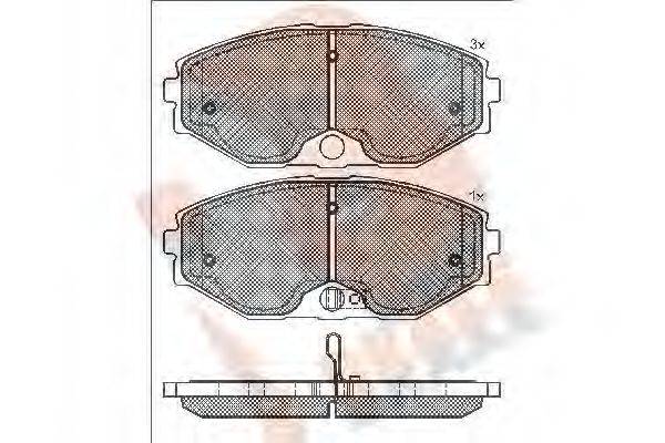 R BRAKE RB1569 Комплект тормозных колодок, дисковый тормоз