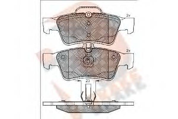 R BRAKE RB1576 Комплект тормозных колодок, дисковый тормоз