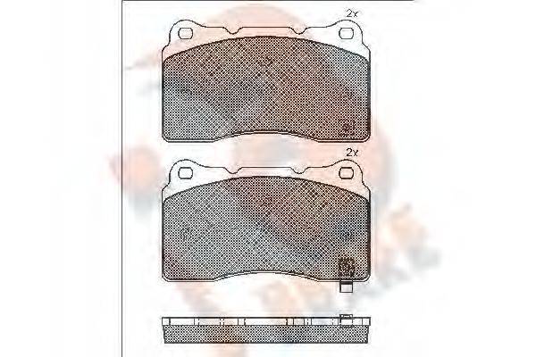 R BRAKE RB1585 Комплект тормозных колодок, дисковый тормоз