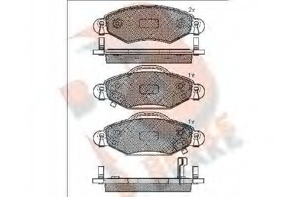 R BRAKE RB1587 Комплект тормозных колодок, дисковый тормоз