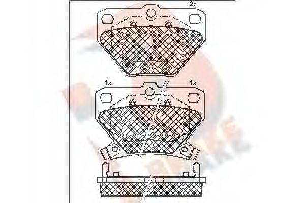 R BRAKE RB1607 Комплект тормозных колодок, дисковый тормоз