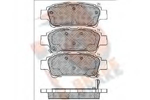 R BRAKE RB1608 Комплект тормозных колодок, дисковый тормоз