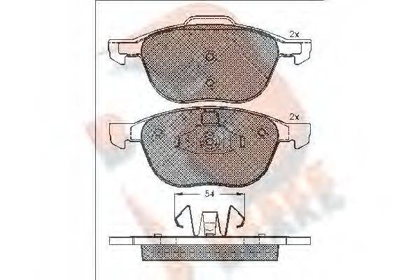 R BRAKE RB1617 Комплект тормозных колодок, дисковый тормоз