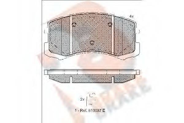 R BRAKE RB1618 Комплект тормозных колодок, дисковый тормоз