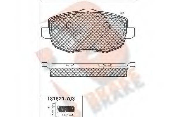 R BRAKE RB1621703 Комплект тормозных колодок, дисковый тормоз