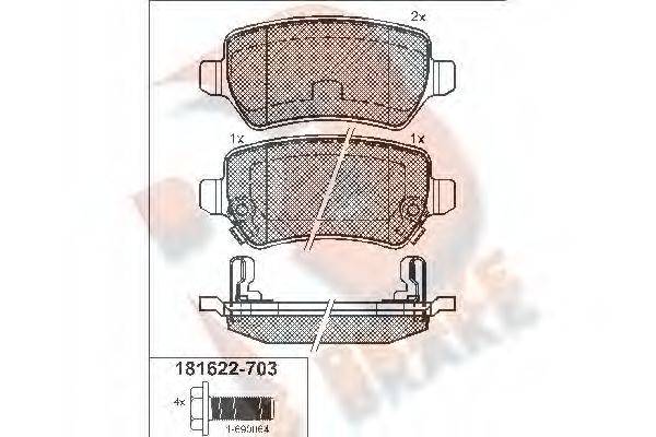 R BRAKE RB1622703 Комплект тормозных колодок, дисковый тормоз