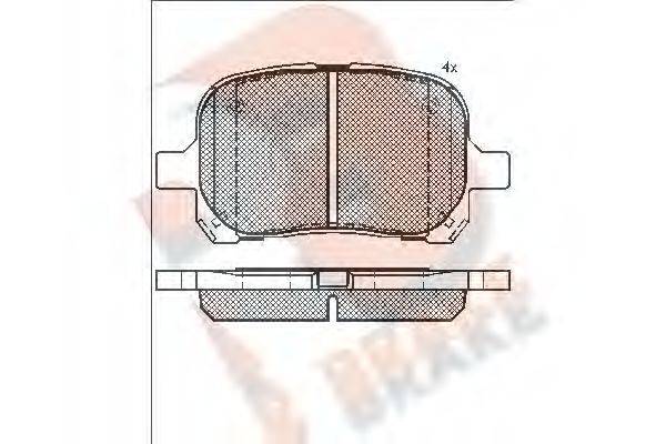 R BRAKE RB1632 Комплект тормозных колодок, дисковый тормоз