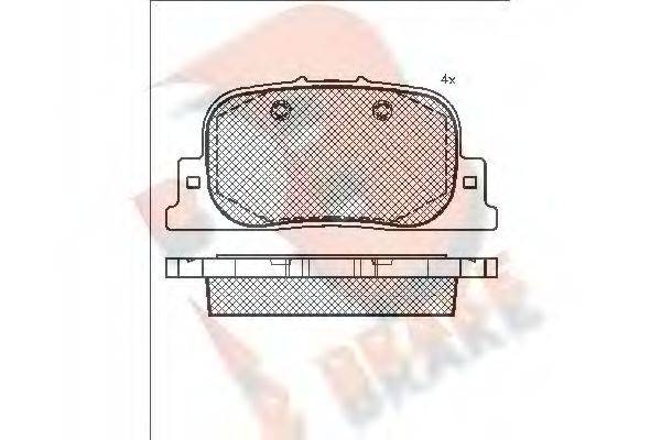 R BRAKE RB1633 Комплект тормозных колодок, дисковый тормоз