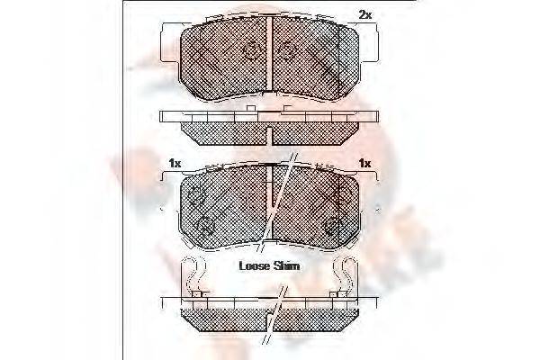 R BRAKE RB1645 Комплект тормозных колодок, дисковый тормоз