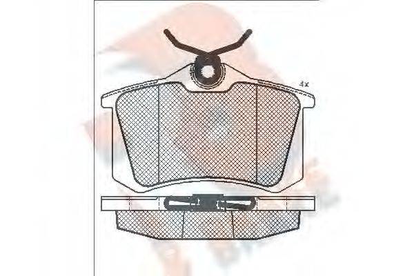 R BRAKE RB1650 Комплект тормозных колодок, дисковый тормоз