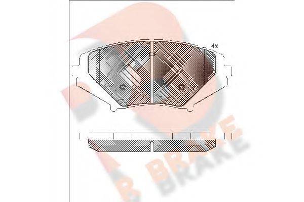 R BRAKE RB1670 Комплект тормозных колодок, дисковый тормоз