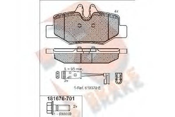 R BRAKE RB1676701 Комплект тормозных колодок, дисковый тормоз