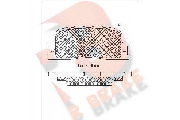 R BRAKE RB1706 Комплект тормозных колодок, дисковый тормоз